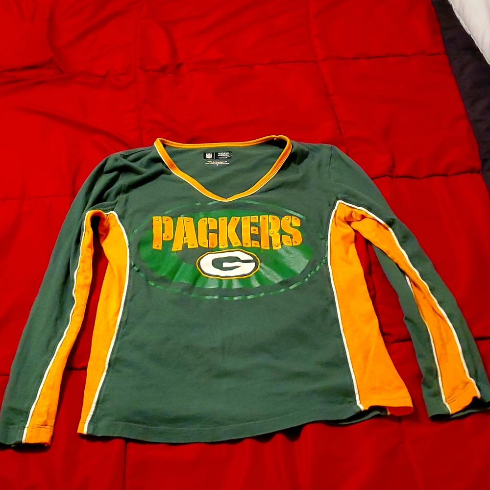 Womens green bay packer long sleeve shirt